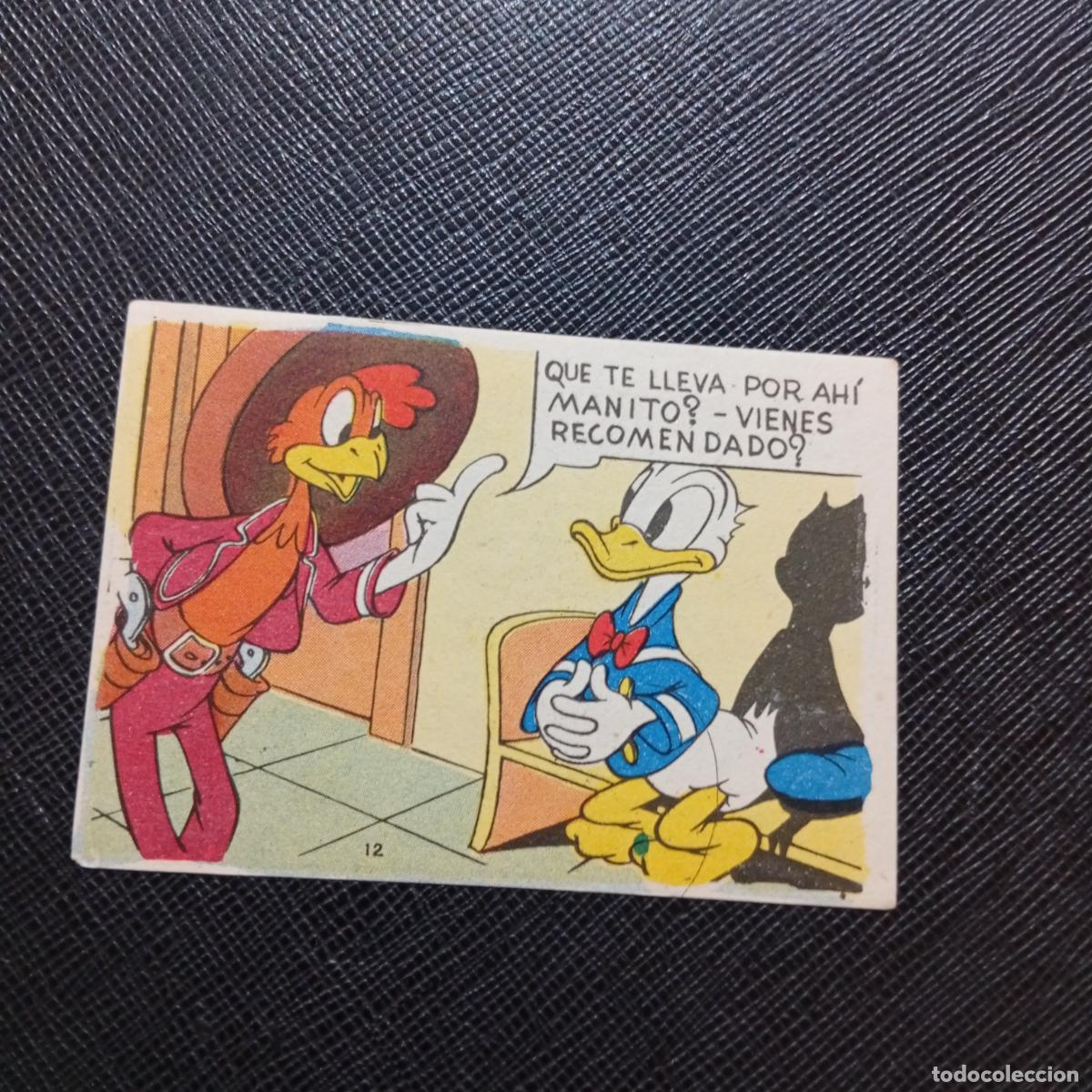 Colecionismo Cromos antigos: 12 EL PATO DONALD EN HOLLYWOOD CHOCOLATES LLOVERAS DISNEY 1948 CROMO - SIN PEGAR - A214 PG208