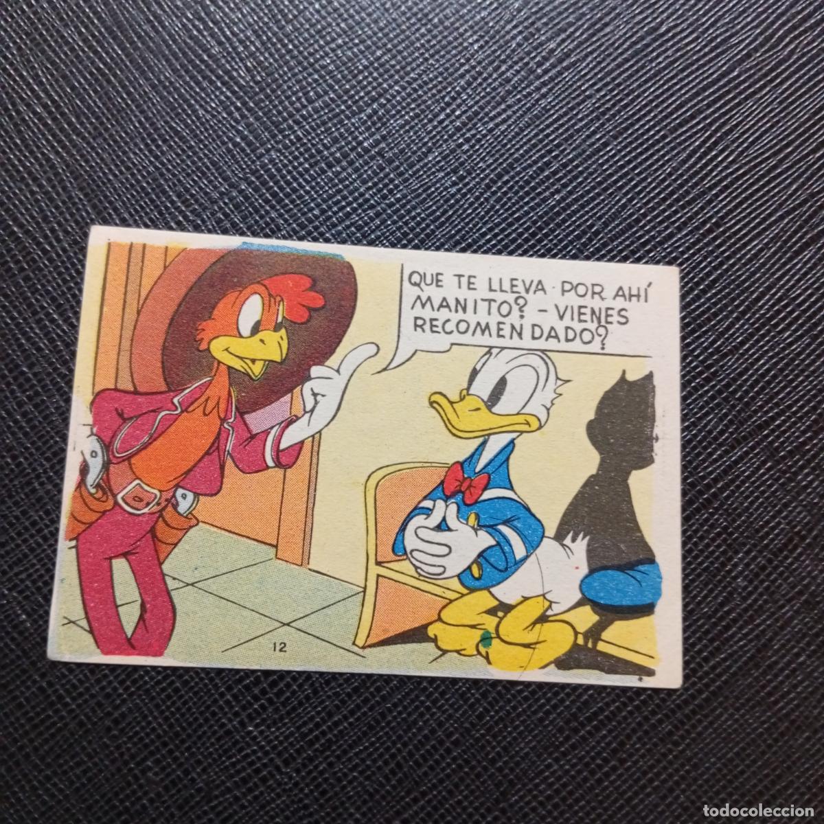 Collezionismo Figurine antiche: 12 EL PATO DONALD EN HOLLYWOOD CHOCOLATES LLOVERAS DISNEY 1948 CROMO - SIN PEGAR - A214 PG208 B