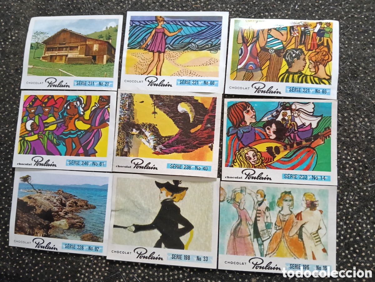 Coleccionismo cromos antiguos: Lote de 9 cromos CHOCOLAT POULAIN 1960-70 sin pegar