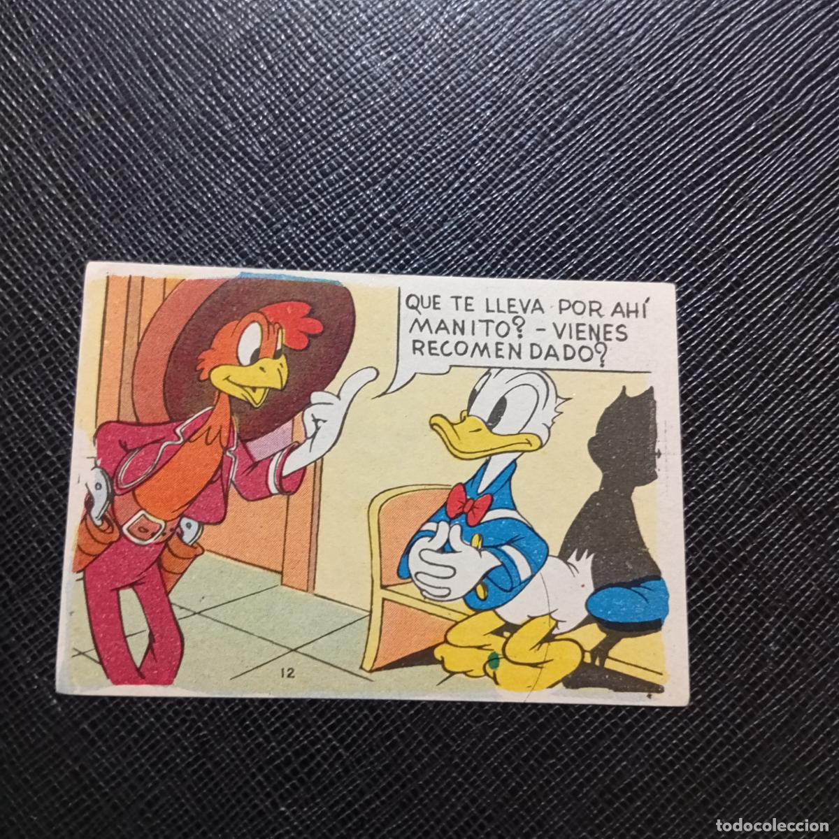 Coleccionismo cromos antiguos: 12 EL PATO DONALD EN HOLLYWOOD CHOCOLATES LLOVERAS DISNEY 1948 CROMO - SIN PEGAR - A214 PG235