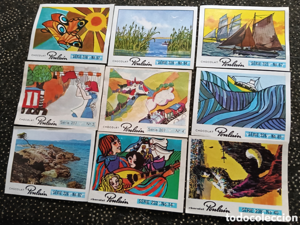 Coleccionismo cromos antiguos: Lote de 9 cromos CHOCOLAT POULAIN 1960-70 sin pegar
