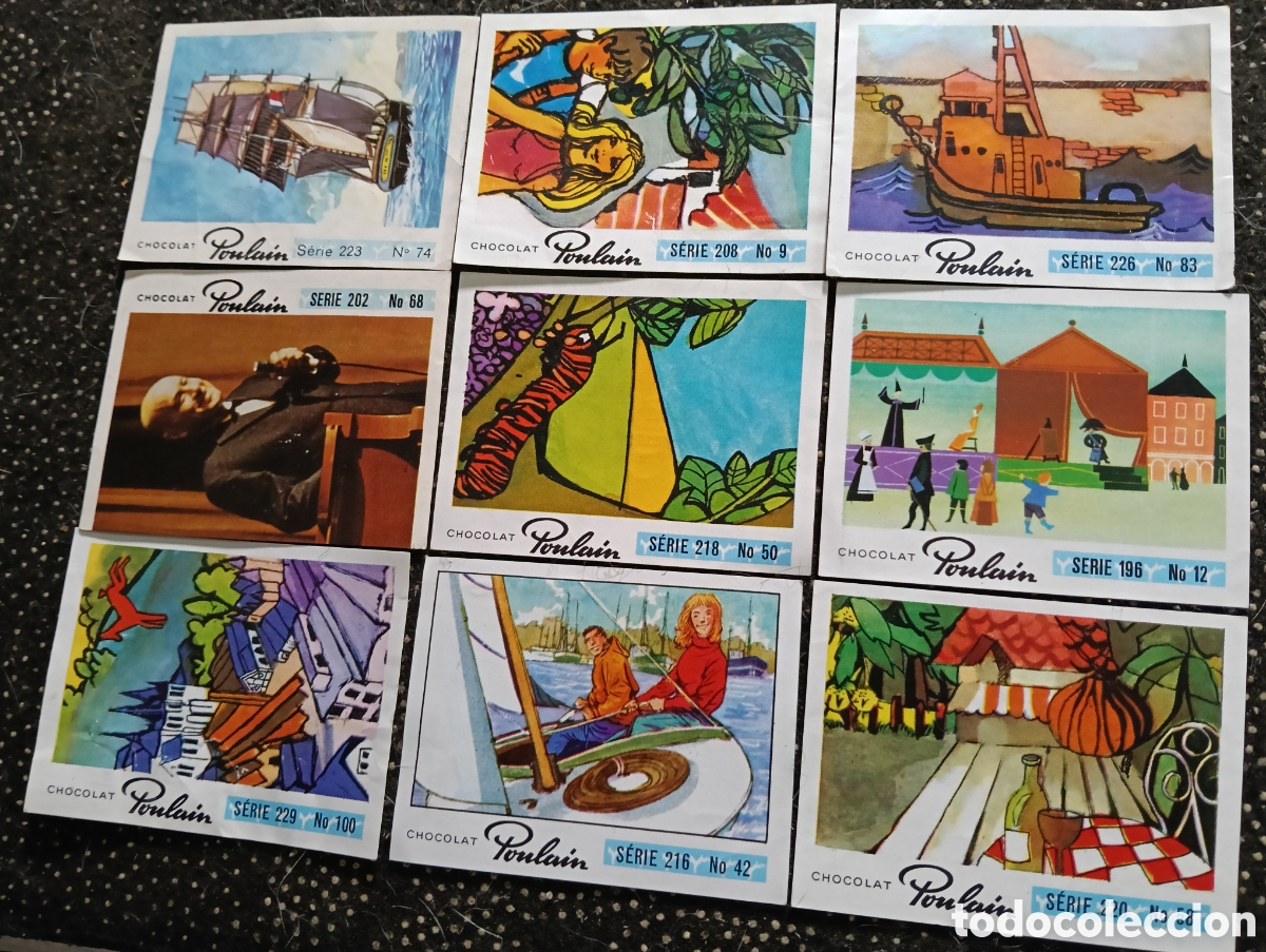 Coleccionismo cromos antiguos: Lote de 9 cromos CHOCOLAT POULAIN 1960-70 sin pegar