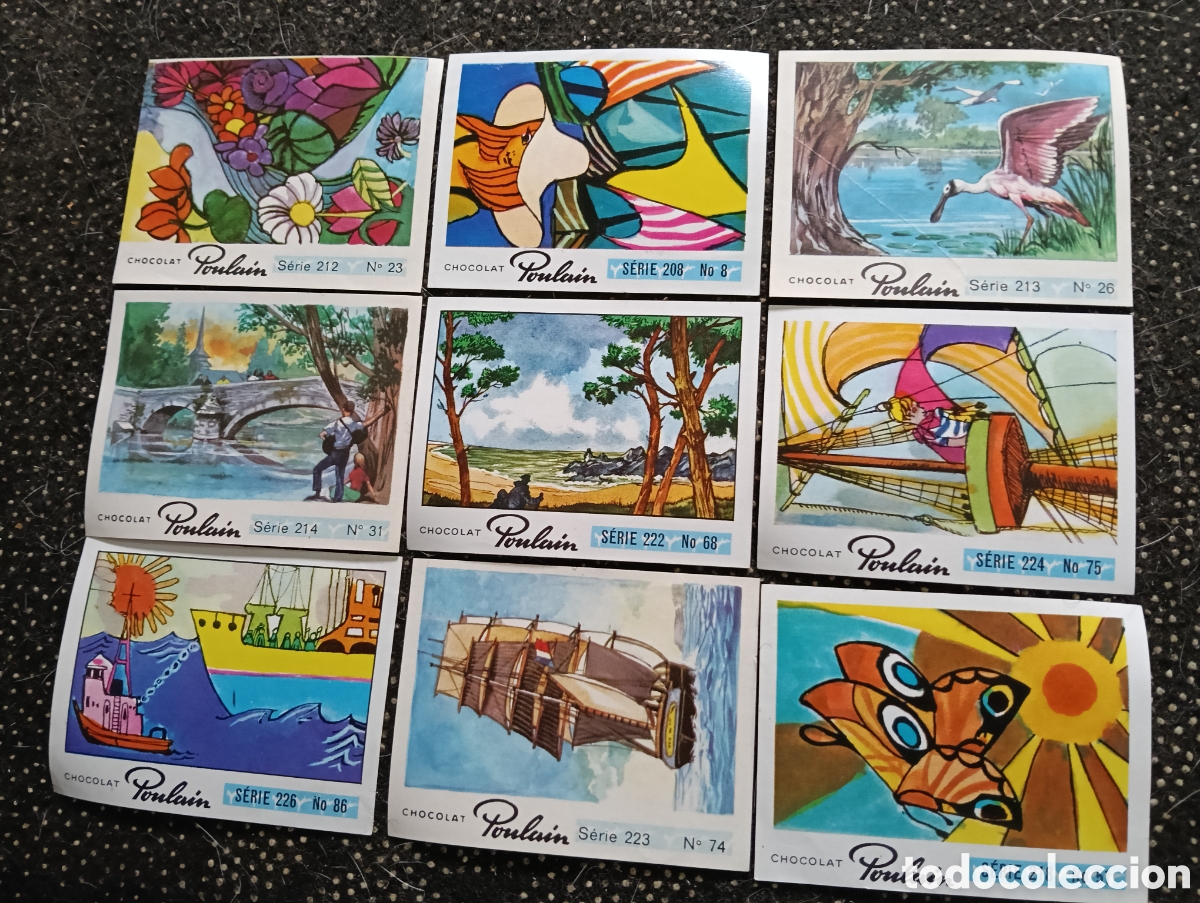 Coleccionismo cromos antiguos: Lote de 9 cromos CHOCOLAT POULAIN 1960-70 sin pegar