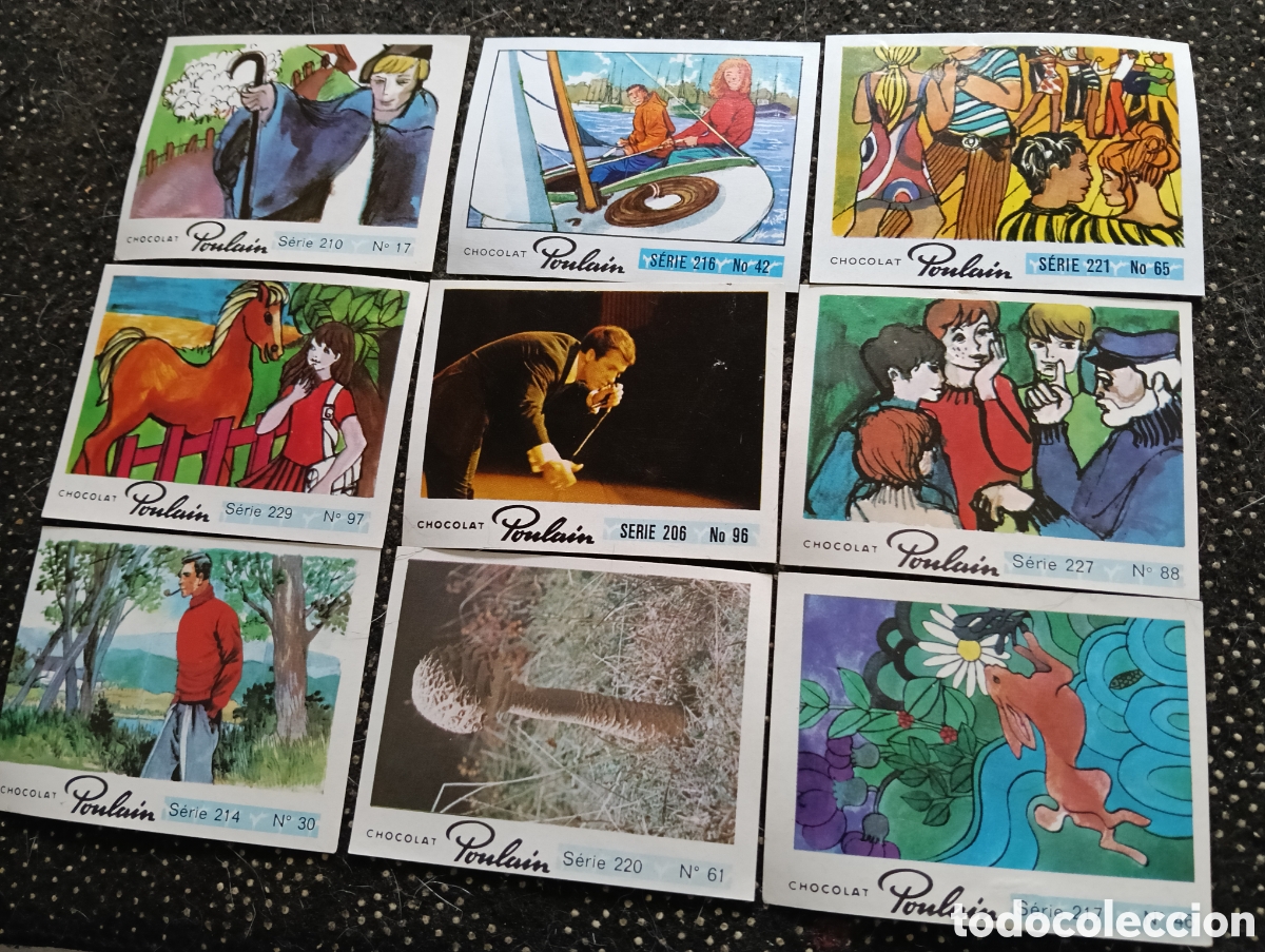 Coleccionismo cromos antiguos: Lote de 9 cromos CHOCOLAT POULAIN 1960-70 sin pegar