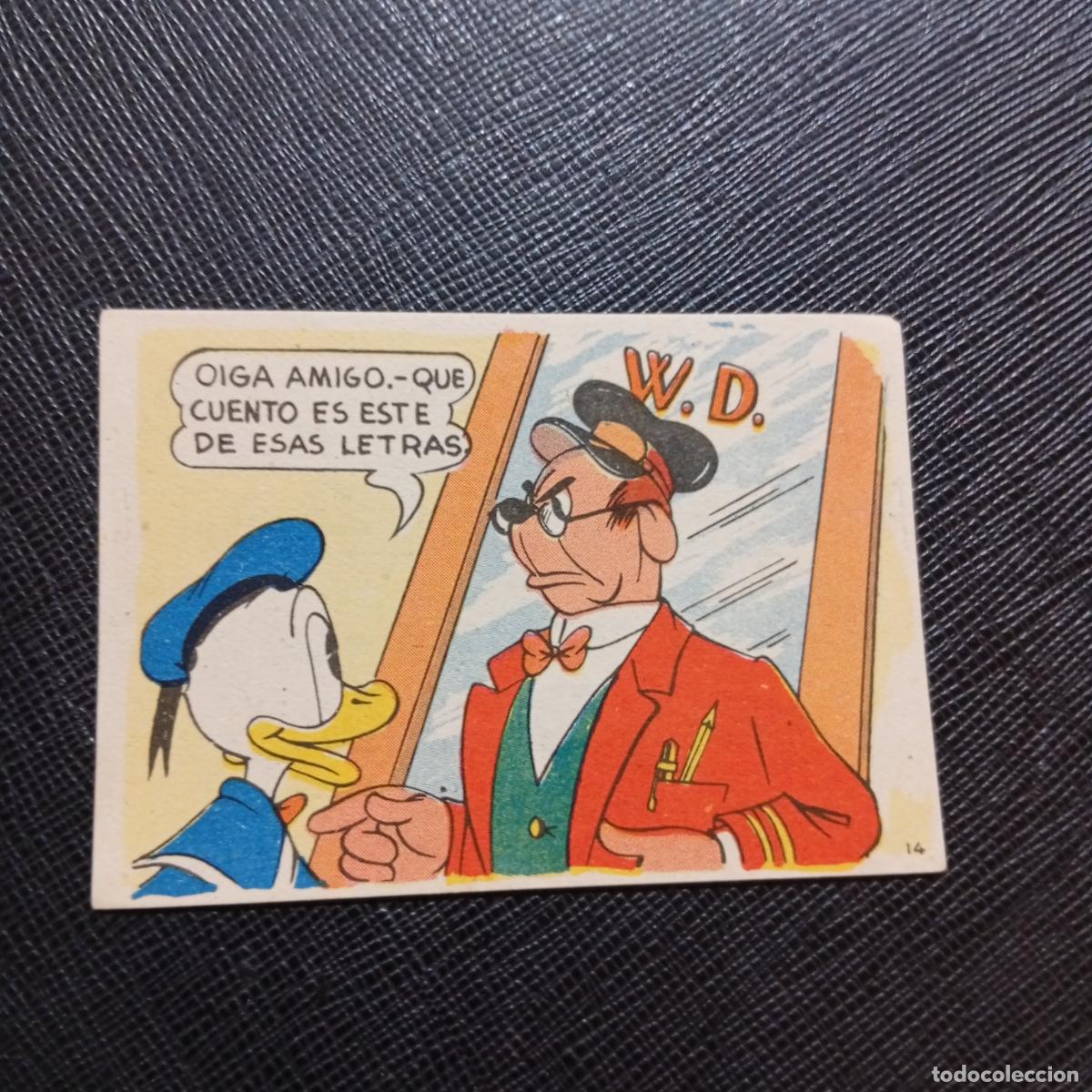 Coleccionismo cromos antiguos: 14 EL PATO DONALD EN HOLLYWOOD CHOCOLATES LLOVERAS DISNEY 1948 CROMO - SIN PEGAR - A214 PG91