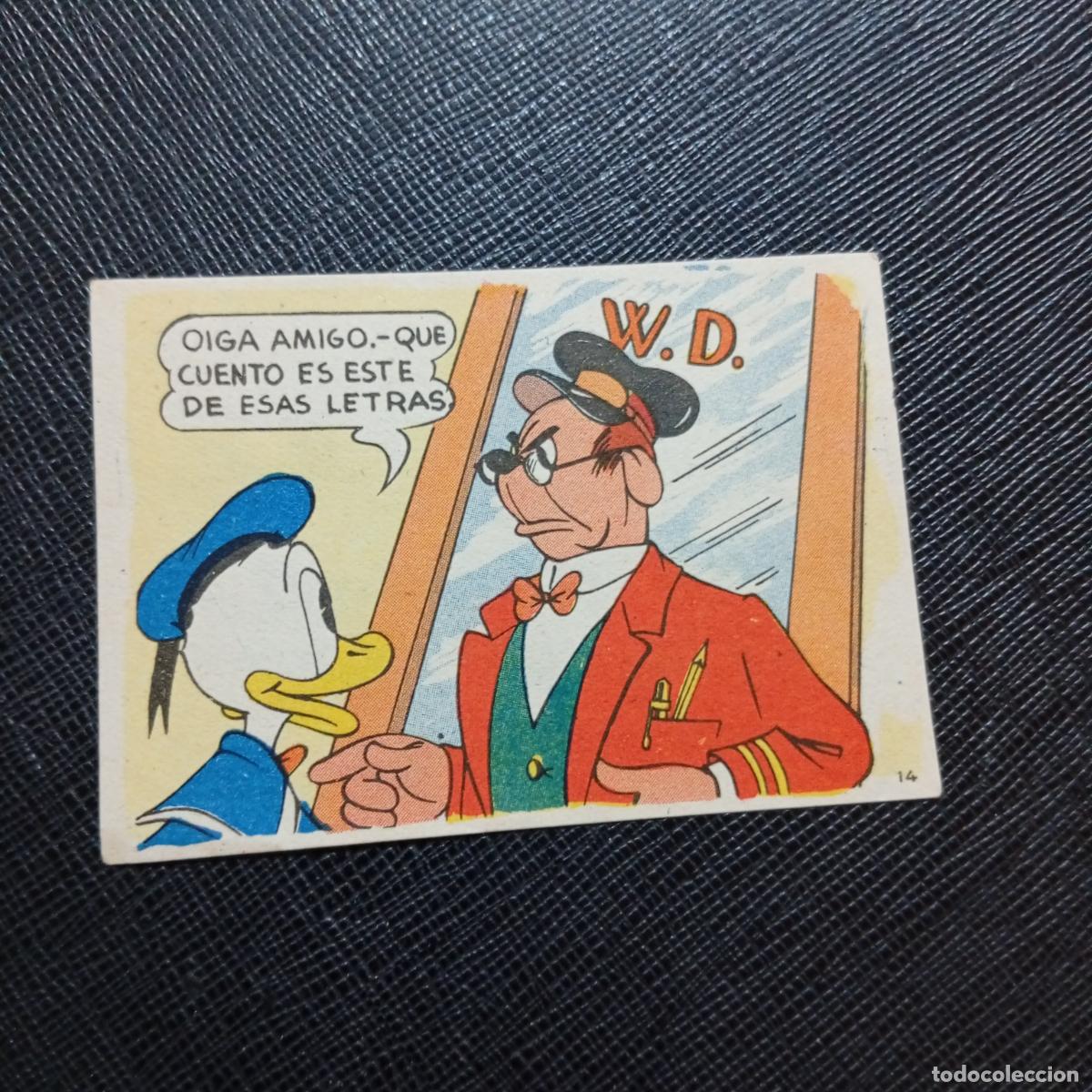 Coleccionismo cromos antiguos: 14 EL PATO DONALD EN HOLLYWOOD CHOCOLATES LLOVERAS DISNEY 1948 CROMO - SIN PEGAR - A214 PG109 B