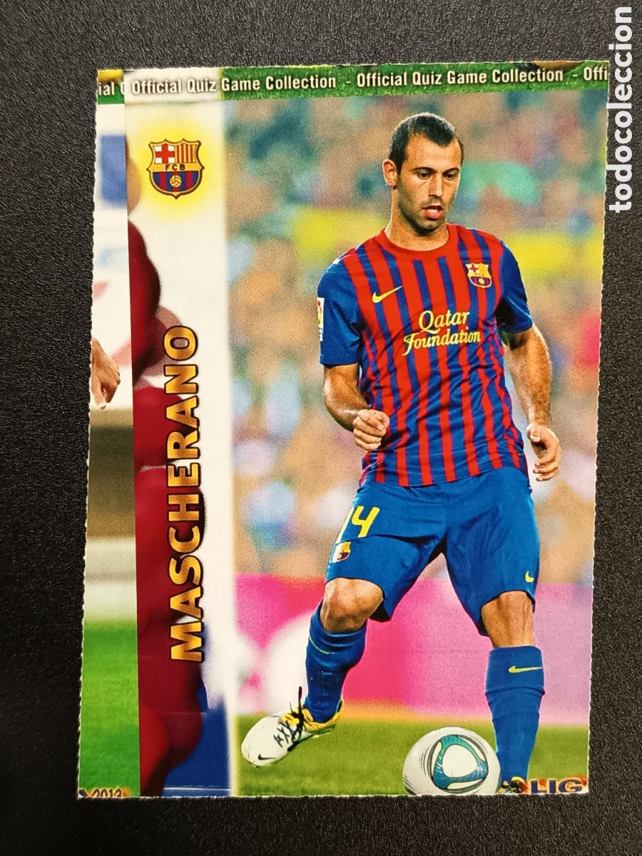 Coleccionismo cromos antiguos: ERROR CORTE 0038 38 MASCHERANO BARCELONA OFFICIAL QUIZ GAME COLLECTION 2012 2013 2012-13 MUNDICROMO