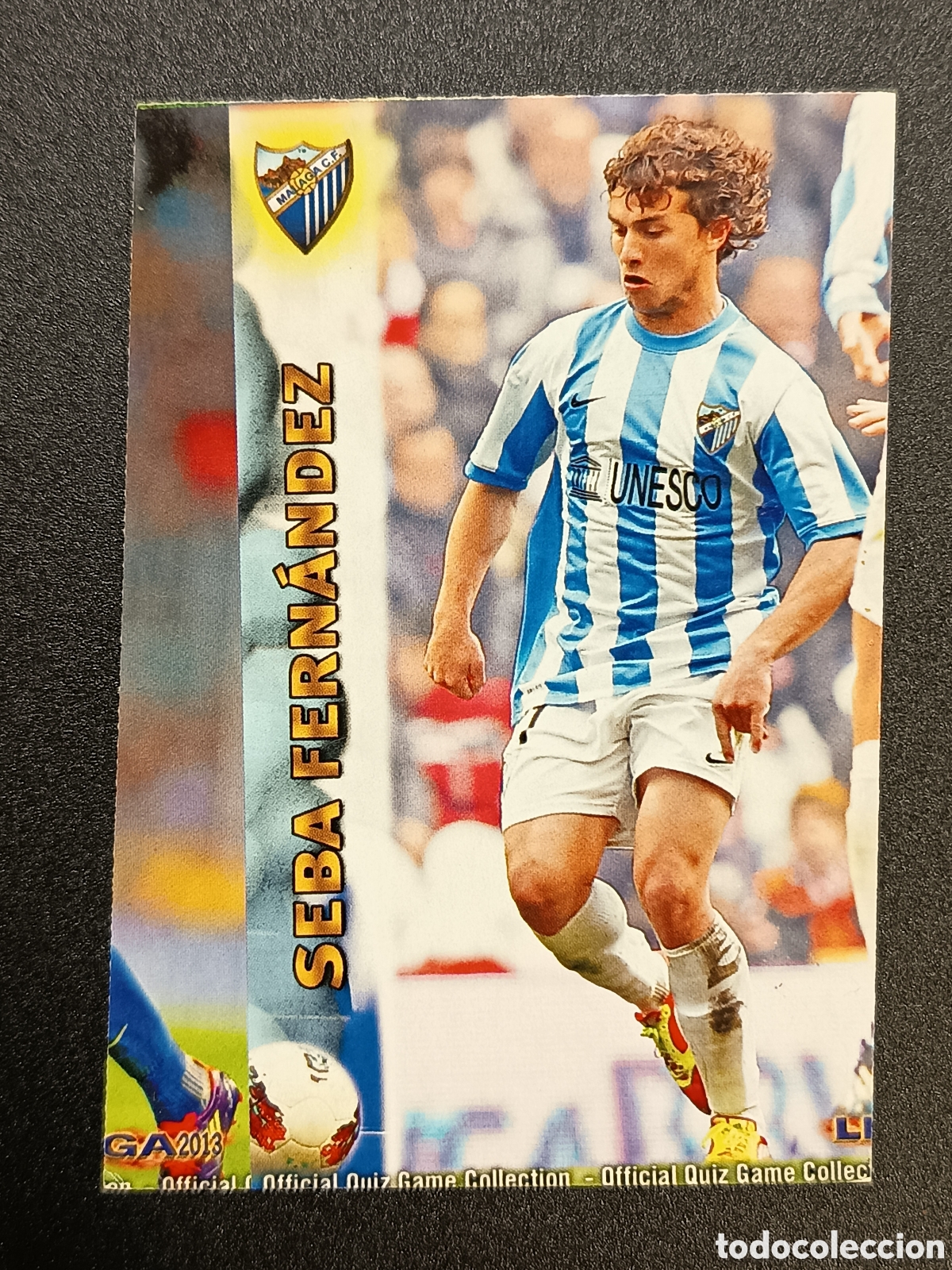 Coleccionismo cromos antiguos: ERROR CORTE 0100 100 SEBA FERN&Aacute;NDEZ M&Aacute;LAGA OFFICIAL QUIZ GAME COLLECTION 2012 2013 12-13 MUNDICROMO