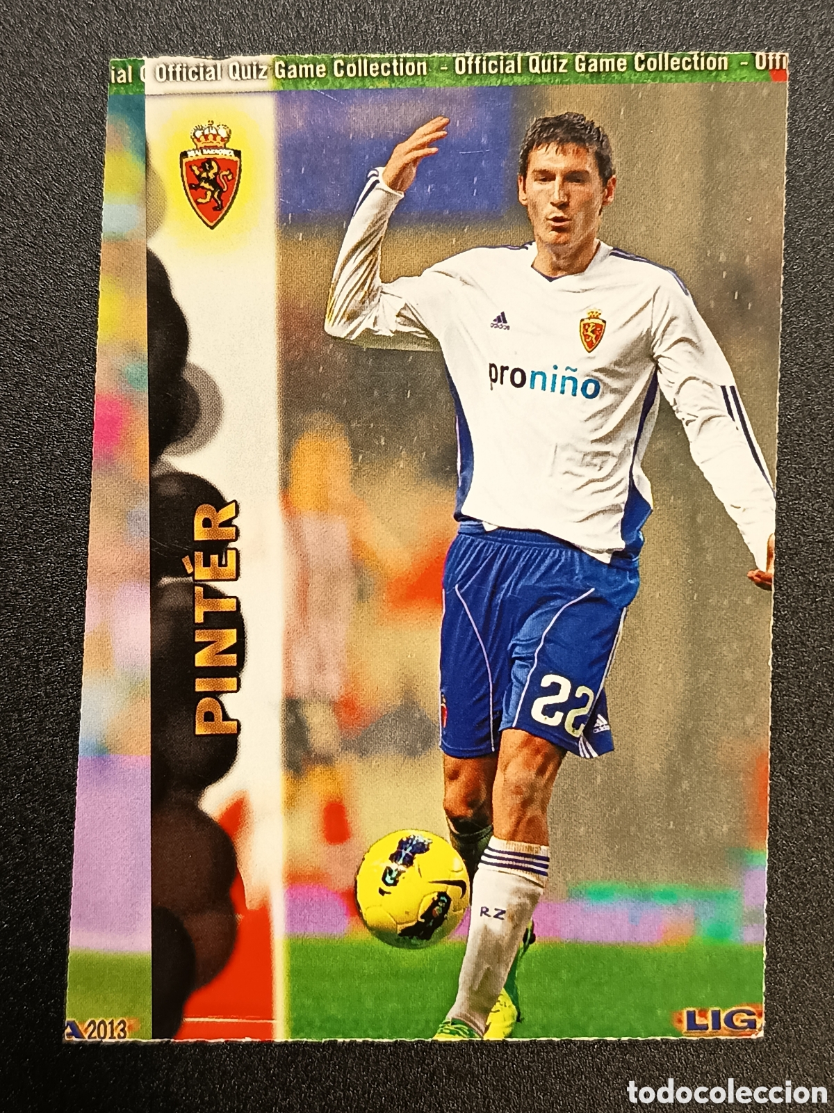 Coleccionismo cromos antiguos: ERROR CORTE 0416 416 PINTER ZARAGOZA OFFICIAL QUIZ GAME COLLECTION 2012 2013 2012-13 MUNDICROMO