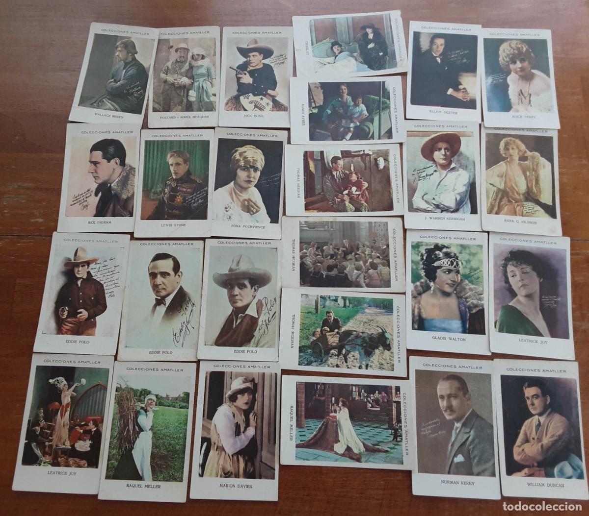 Collectable Antique Stickers: Lote de 53 cromos colecciones Amatller, artistas del cine mudo. Valentino. Raquel Meyer. Charlot...
