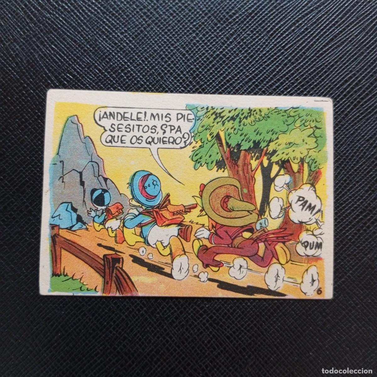 Coleccionismo cromos antiguos: 6 EL PATO DONALD VA DE CAZA CHOCOLATES LLOVERAS DISNEY 1948 CROMO - SIN PEGAR - A214 PG145 B