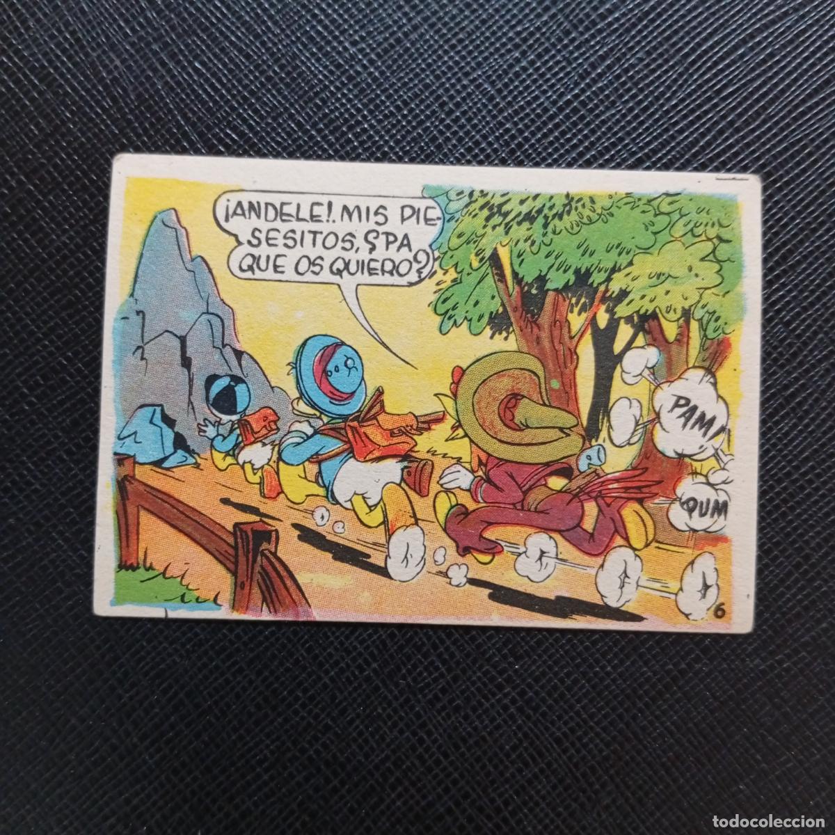 Coleccionismo cromos antiguos: 6 EL PATO DONALD VA DE CAZA CHOCOLATES LLOVERAS DISNEY 1948 CROMO - SIN PEGAR - A214 PG163