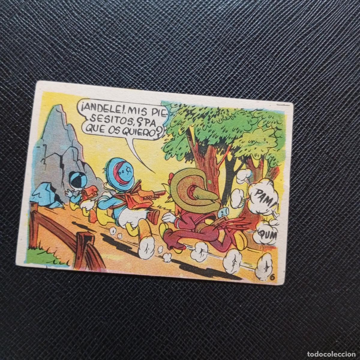 Coleccionismo cromos antiguos: 6 EL PATO DONALD VA DE CAZA CHOCOLATES LLOVERAS DISNEY 1948 CROMO - SIN PEGAR - A214 PG163 B