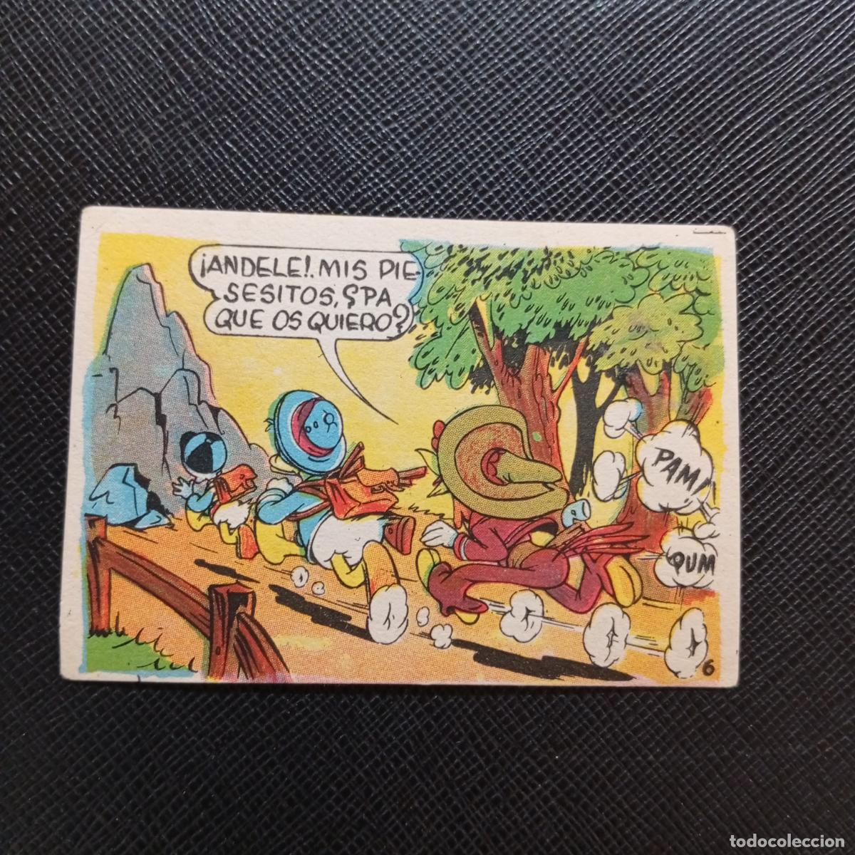 Coleccionismo cromos antiguos: 6 EL PATO DONALD VA DE CAZA CHOCOLATES LLOVERAS DISNEY 1948 CROMO - SIN PEGAR - A214 PG172