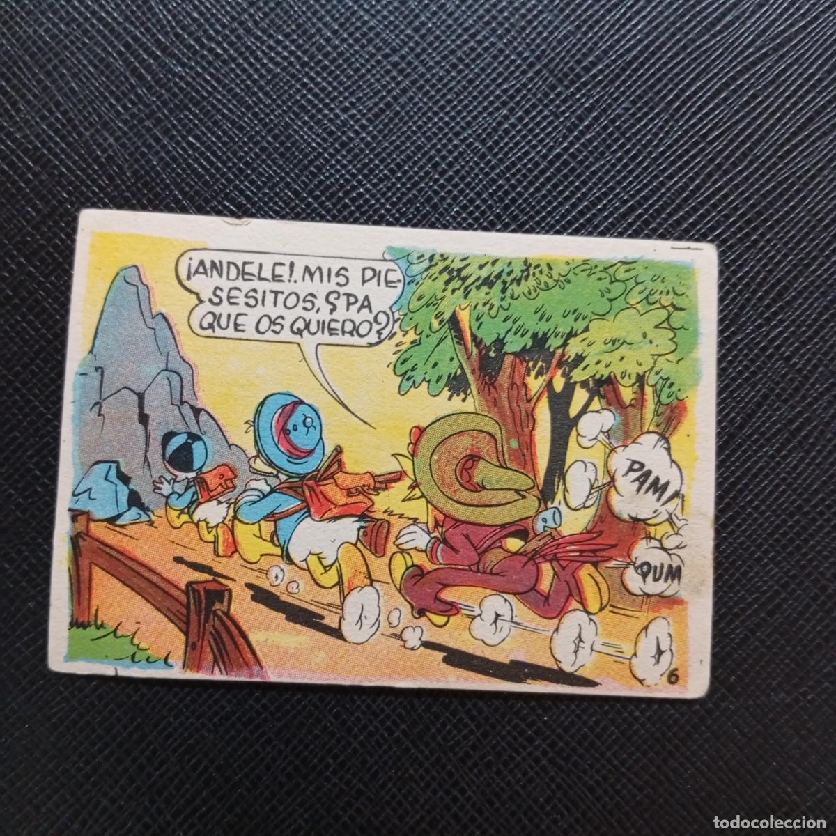 Coleccionismo cromos antiguos: 6 EL PATO DONALD VA DE CAZA CHOCOLATES LLOVERAS DISNEY 1948 CROMO - SIN PEGAR - A214 PG172 B