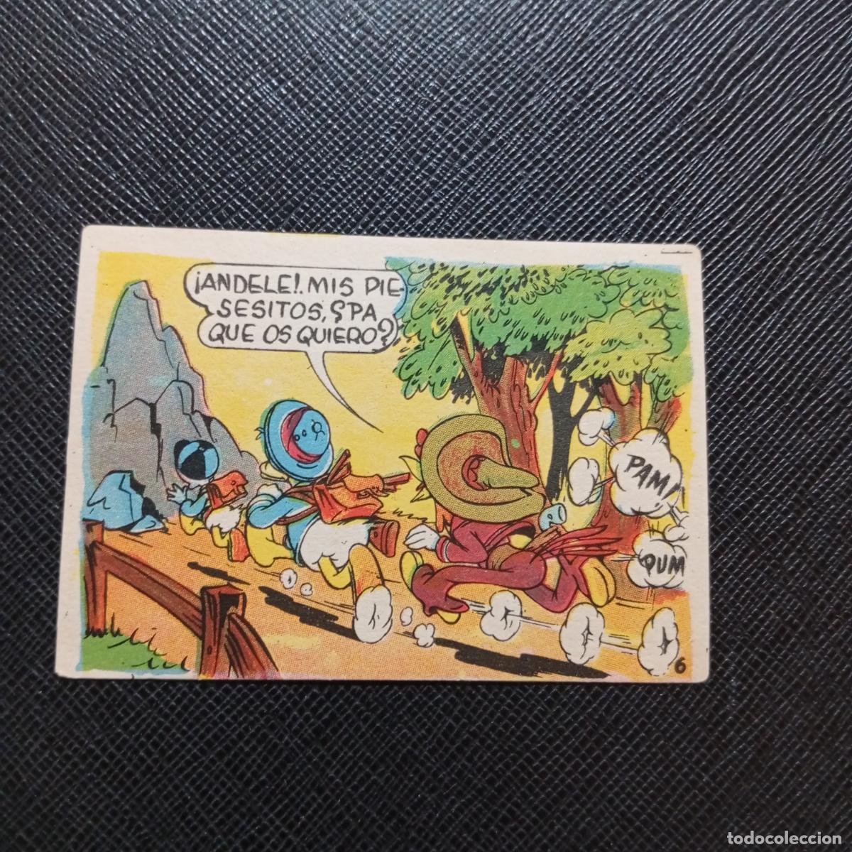 Coleccionismo cromos antiguos: 6 EL PATO DONALD VA DE CAZA CHOCOLATES LLOVERAS DISNEY 1948 CROMO - SIN PEGAR - A214 PG190 B