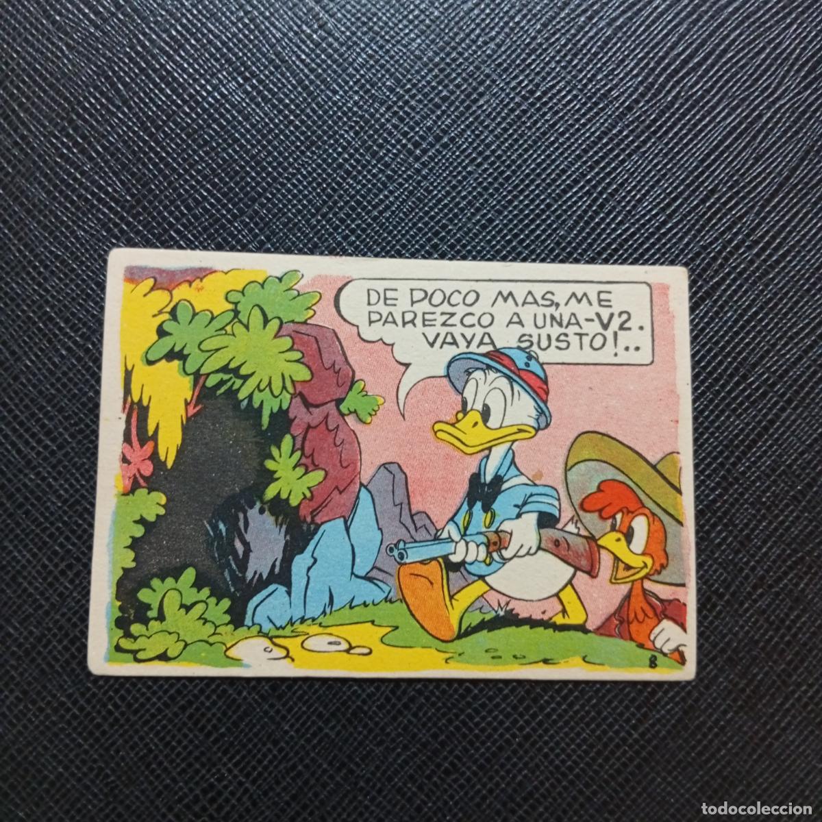 Coleccionismo cromos antiguos: 8 EL PATO DONALD VA DE CAZA CHOCOLATES LLOVERAS DISNEY 1948 CROMO - SIN PEGAR - A214 PG136 B