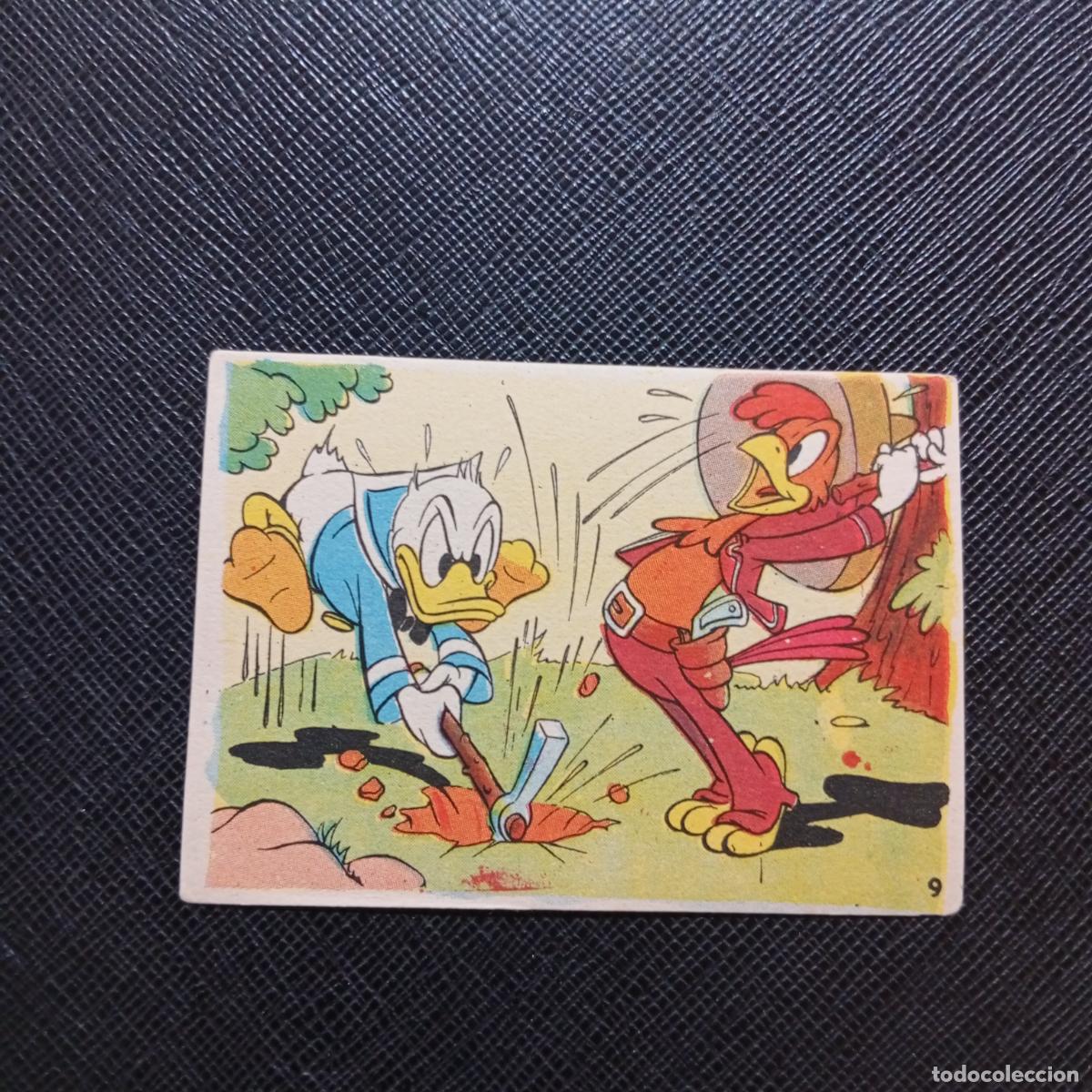 Coleccionismo cromos antiguos: 9 EL PATO DONALD VA DE CAZA CHOCOLATES LLOVERAS DISNEY 1948 CROMO - SIN PEGAR - A214 PG136