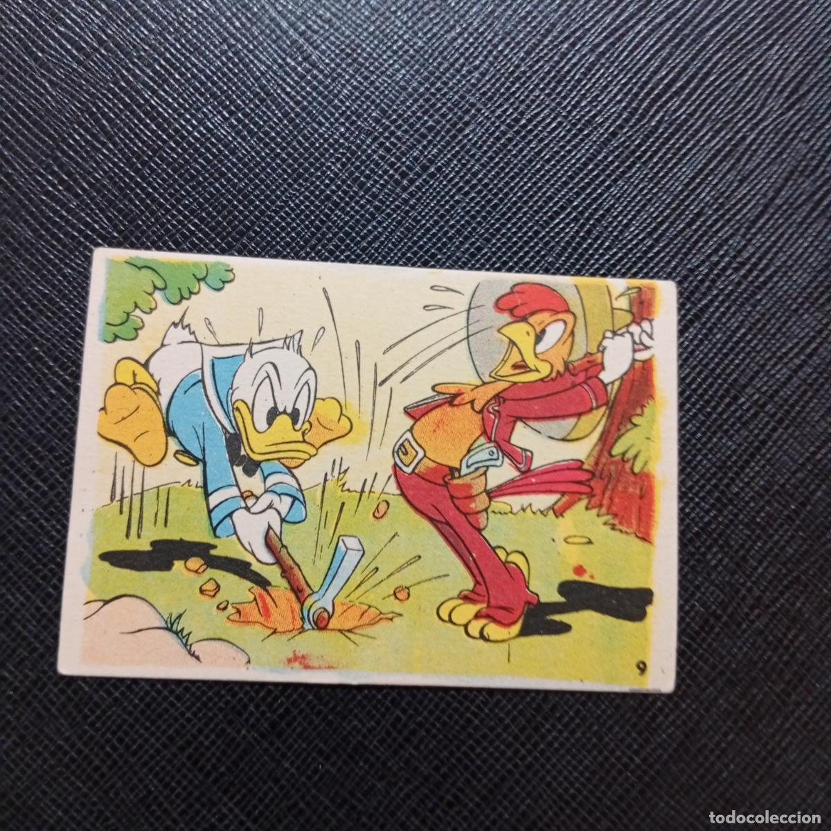 Coleccionismo cromos antiguos: 9 EL PATO DONALD VA DE CAZA CHOCOLATES LLOVERAS DISNEY 1948 CROMO - SIN PEGAR - A214 PG145 B