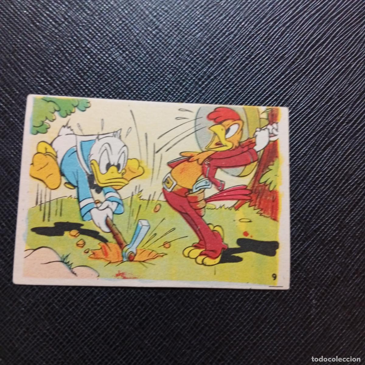 Coleccionismo cromos antiguos: 9 EL PATO DONALD VA DE CAZA CHOCOLATES LLOVERAS DISNEY 1948 CROMO - SIN PEGAR - A214 PG154