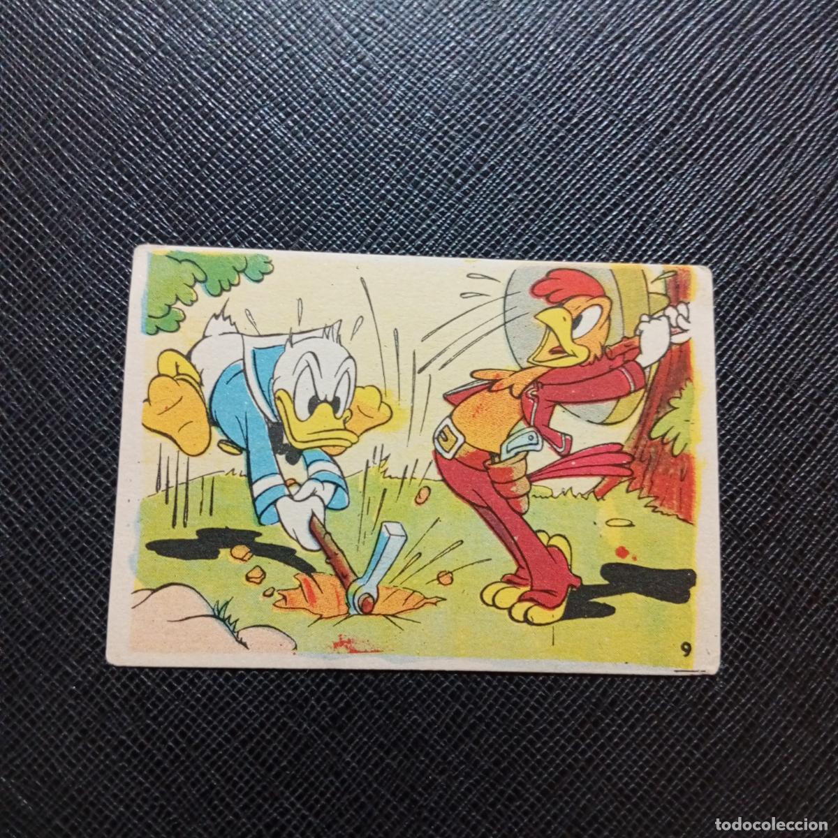 Coleccionismo cromos antiguos: 9 EL PATO DONALD VA DE CAZA CHOCOLATES LLOVERAS DISNEY 1948 CROMO - SIN PEGAR - A214 PG163