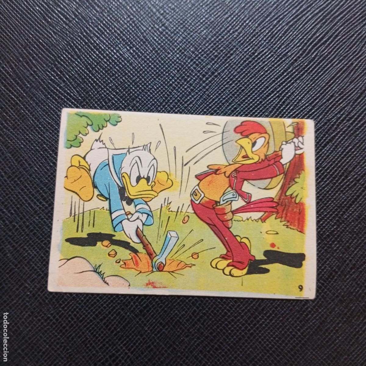 Coleccionismo cromos antiguos: 9 EL PATO DONALD VA DE CAZA CHOCOLATES LLOVERAS DISNEY 1948 CROMO - SIN PEGAR - A214 PG163 B