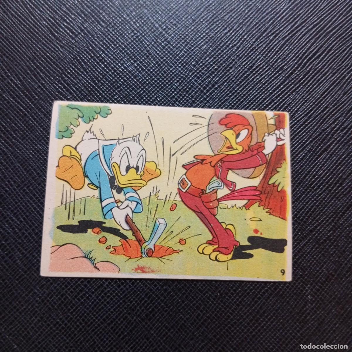 Coleccionismo cromos antiguos: 9 EL PATO DONALD VA DE CAZA CHOCOLATES LLOVERAS DISNEY 1948 CROMO - SIN PEGAR - A214 PG172