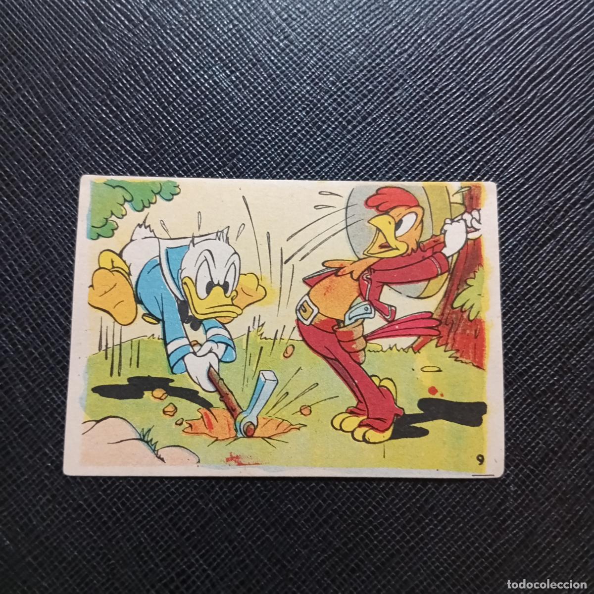 Coleccionismo cromos antiguos: 9 EL PATO DONALD VA DE CAZA CHOCOLATES LLOVERAS DISNEY 1948 CROMO - SIN PEGAR - A214 PG181