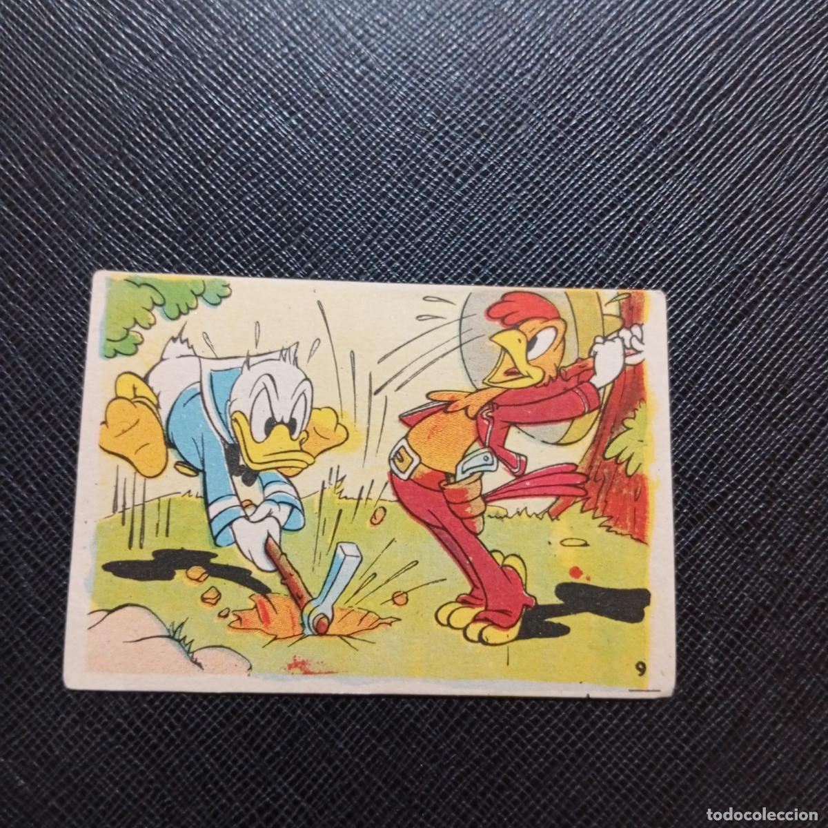 Coleccionismo cromos antiguos: 9 EL PATO DONALD VA DE CAZA CHOCOLATES LLOVERAS DISNEY 1948 CROMO - SIN PEGAR - A214 PG181 B