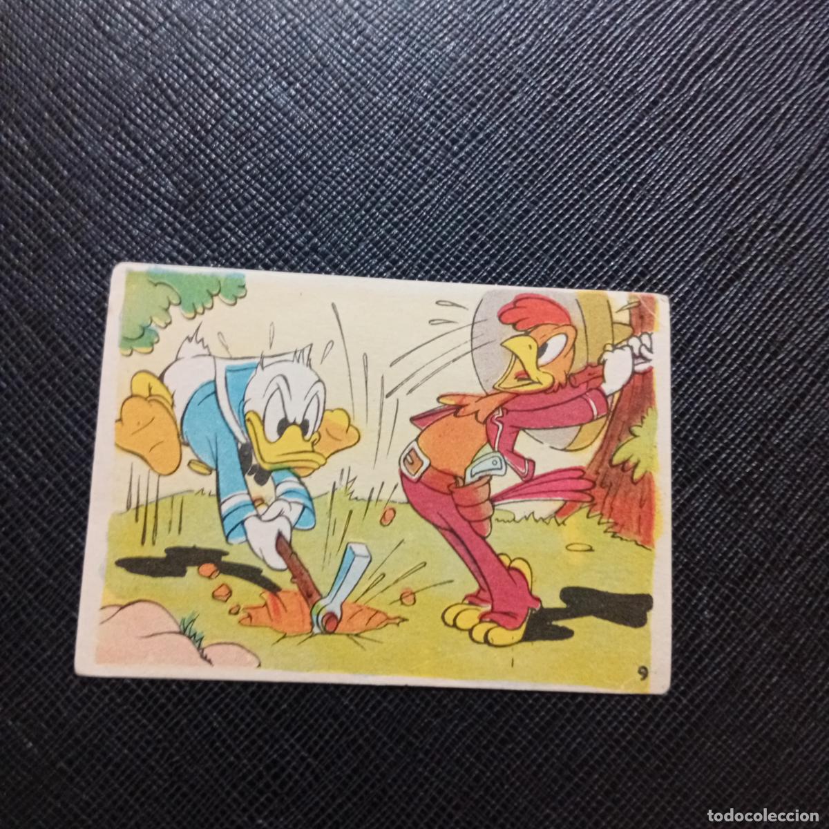 Coleccionismo cromos antiguos: 9 EL PATO DONALD VA DE CAZA CHOCOLATES LLOVERAS DISNEY 1948 CROMO - SIN PEGAR - A214 PG190
