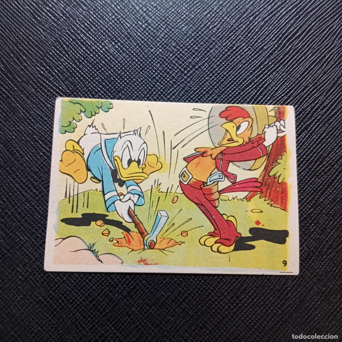 Coleccionismo cromos antiguos: 9 EL PATO DONALD VA DE CAZA CHOCOLATES LLOVERAS DISNEY 1948 CROMO - SIN PEGAR - A214 PG190 B