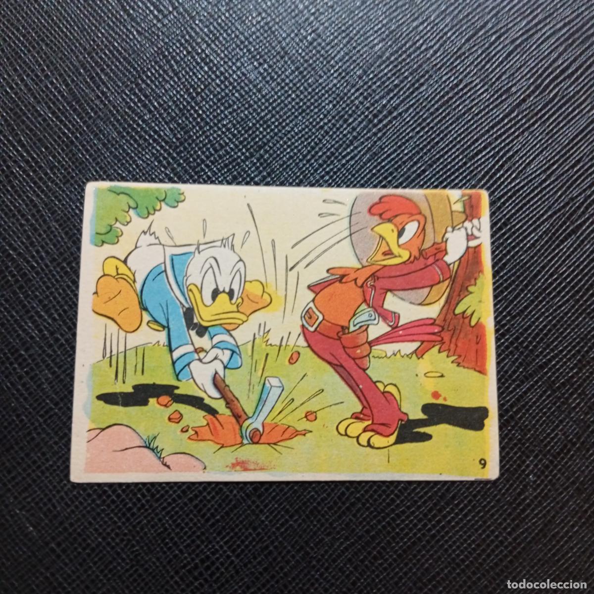 Coleccionismo cromos antiguos: 9 EL PATO DONALD VA DE CAZA CHOCOLATES LLOVERAS DISNEY 1948 CROMO - SIN PEGAR - A214 PG199 B