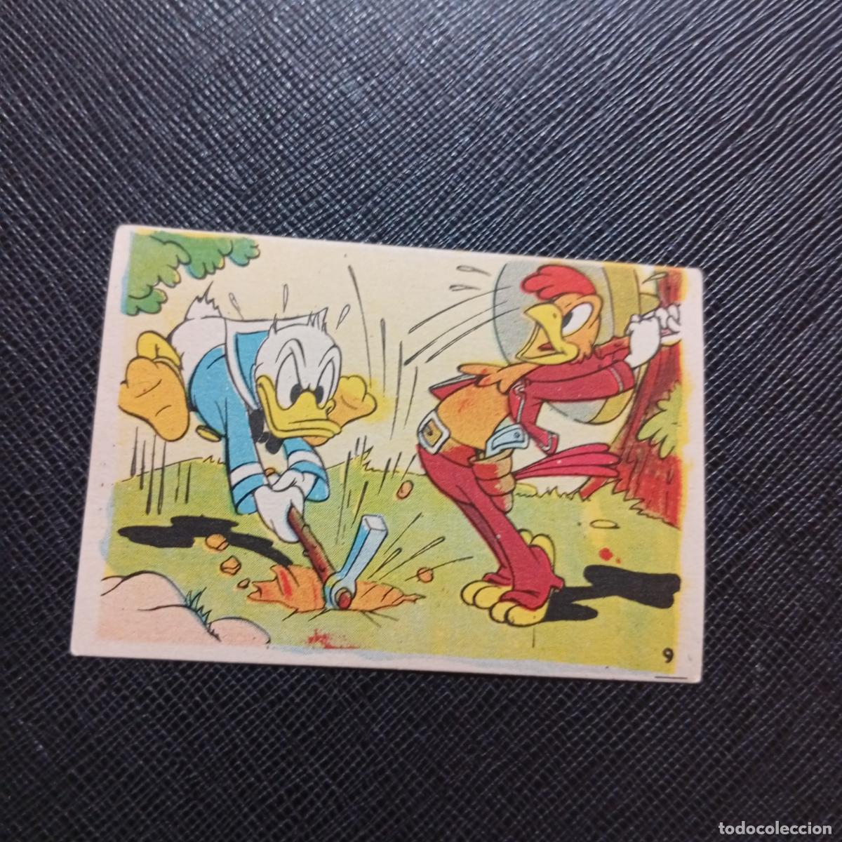 Coleccionismo cromos antiguos: 9 EL PATO DONALD VA DE CAZA CHOCOLATES LLOVERAS DISNEY 1948 CROMO - SIN PEGAR - A214 PG235 B