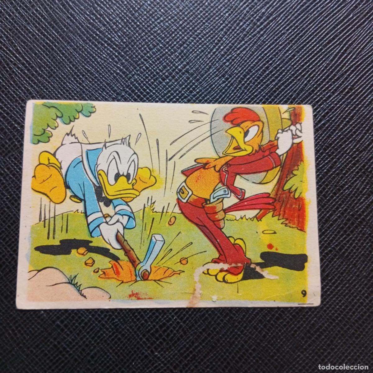 Coleccionismo cromos antiguos: 9 EL PATO DONALD VA DE CAZA CHOCOLATES LLOVERAS DISNEY 1948 CROMO - SIN PEGAR - A214 PG244