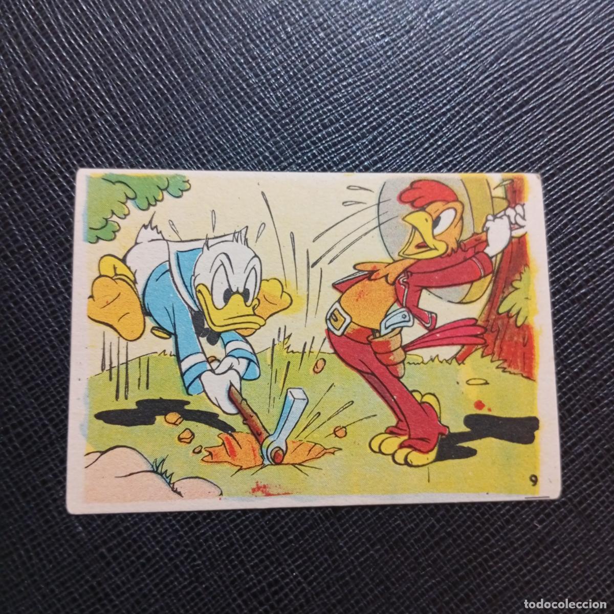 Coleccionismo cromos antiguos: 9 EL PATO DONALD VA DE CAZA CHOCOLATES LLOVERAS DISNEY 1948 CROMO - SIN PEGAR - A214 PG244 B
