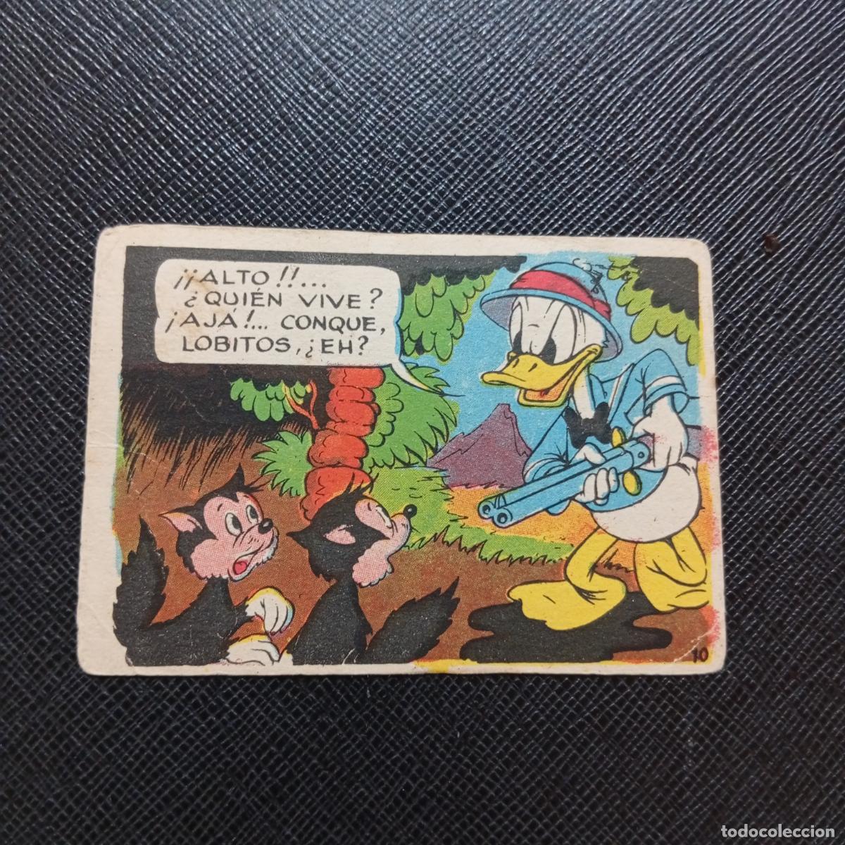 Coleccionismo cromos antiguos: 10 EL PATO DONALD VA DE CAZA CHOCOLATES LLOVERAS DISNEY 1948 CROMO - SIN PEGAR - A214 PG145