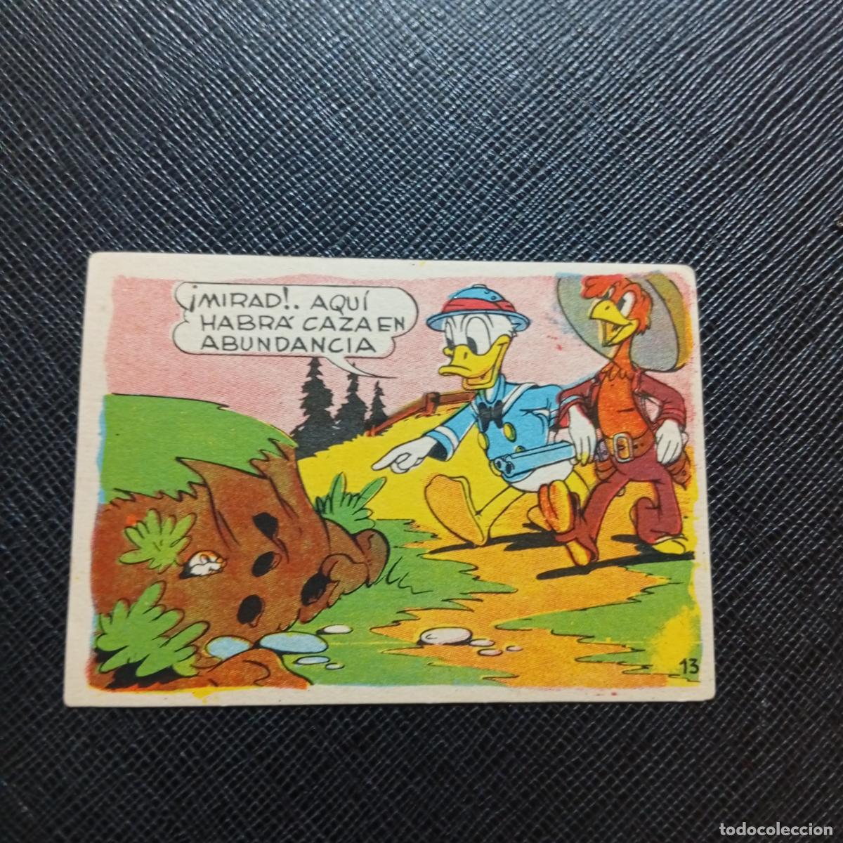 Coleccionismo cromos antiguos: 13 EL PATO DONALD VA DE CAZA CHOCOLATES LLOVERAS DISNEY 1948 CROMO - SIN PEGAR - A214 PG154 B