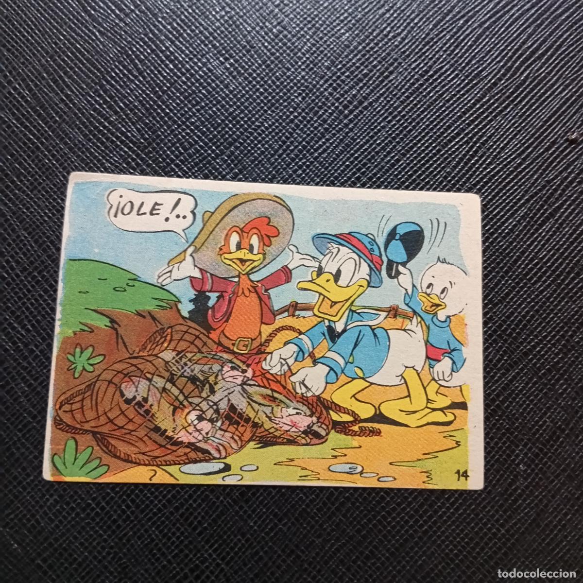 Coleccionismo cromos antiguos: 14 EL PATO DONALD VA DE CAZA CHOCOLATES LLOVERAS DISNEY 1948 CROMO - SIN PEGAR - A214 PG154