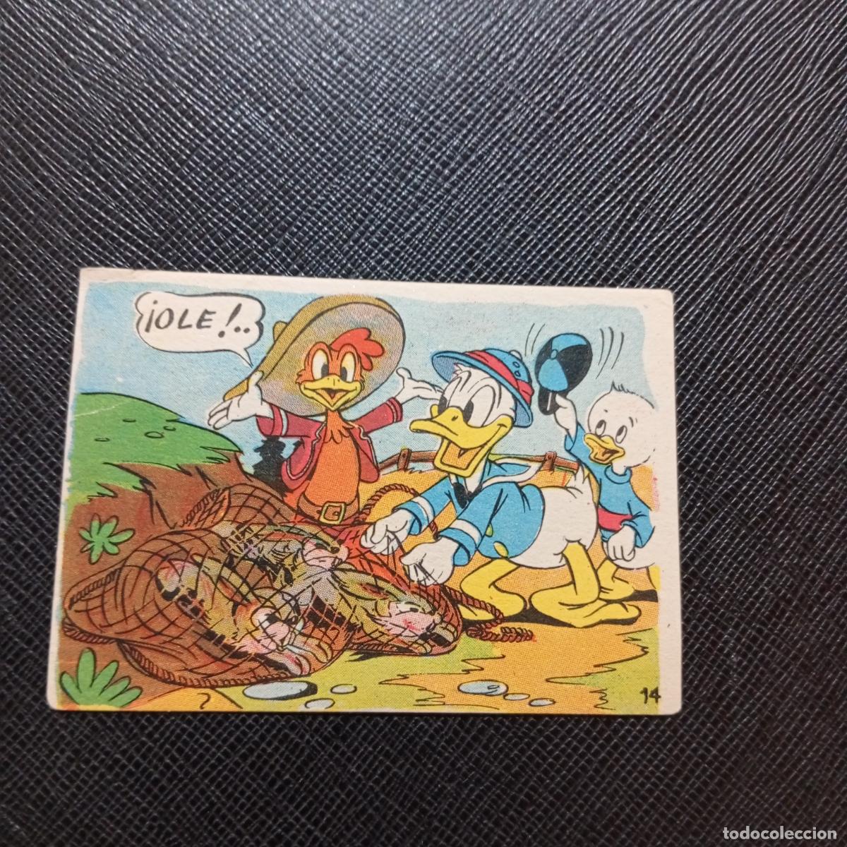 Coleccionismo cromos antiguos: 14 EL PATO DONALD VA DE CAZA CHOCOLATES LLOVERAS DISNEY 1948 CROMO - SIN PEGAR - A214 PG154 B