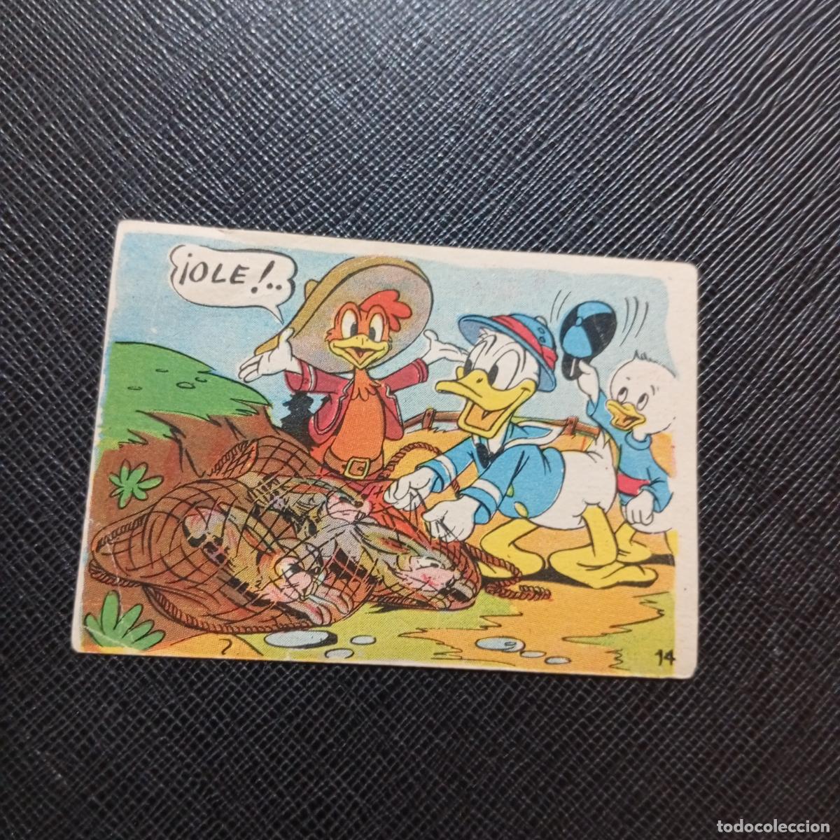 Coleccionismo cromos antiguos: 14 EL PATO DONALD VA DE CAZA CHOCOLATES LLOVERAS DISNEY 1948 CROMO - SIN PEGAR - A214 PG163
