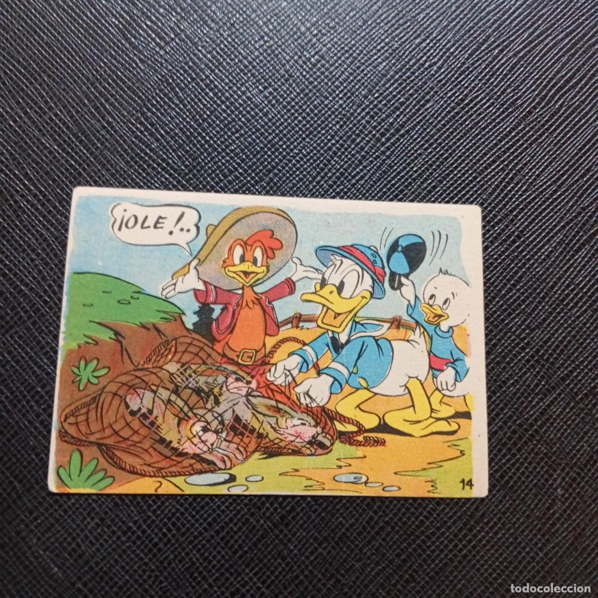 Coleccionismo cromos antiguos: 14 EL PATO DONALD VA DE CAZA CHOCOLATES LLOVERAS DISNEY 1948 CROMO - SIN PEGAR - A214 PG163 B