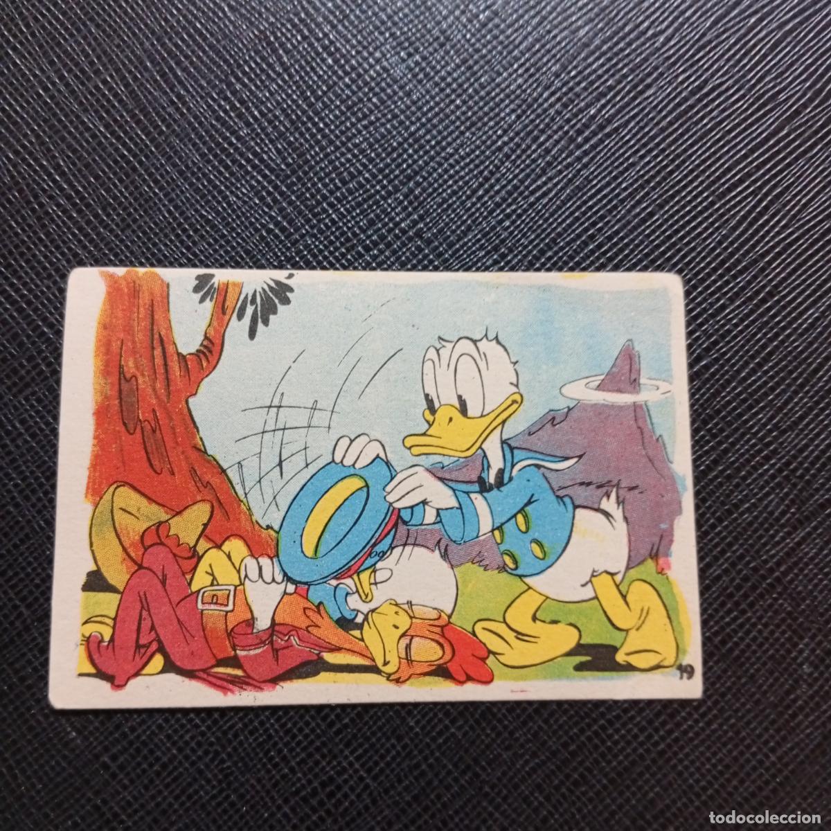 Sammeln alte Sammelbilder: 19 EL PATO DONALD VA DE CAZA CHOCOLATES LLOVERAS DISNEY 1948 CROMO - SIN PEGAR - A214 PG181