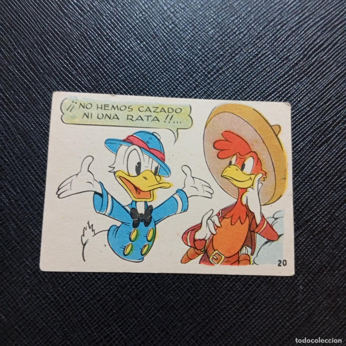 Coleccionismo cromos antiguos: 20 EL PATO DONALD VA DE CAZA CHOCOLATES LLOVERAS DISNEY 1948 CROMO - SIN PEGAR - A214 PG163 B