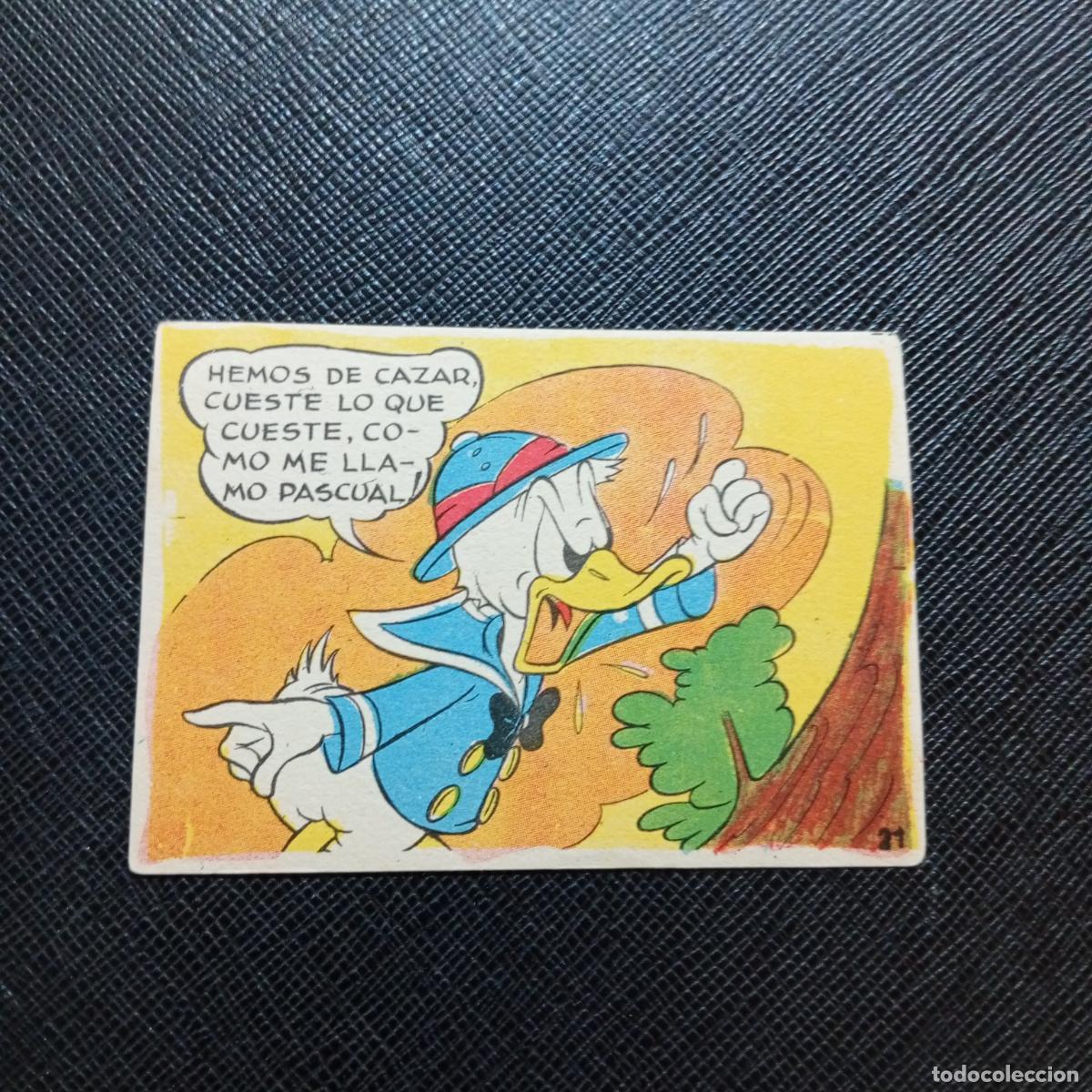 Coleccionismo cromos antiguos: 21 EL PATO DONALD VA DE CAZA CHOCOLATES LLOVERAS DISNEY 1948 CROMO - SIN PEGAR - A214 PG172