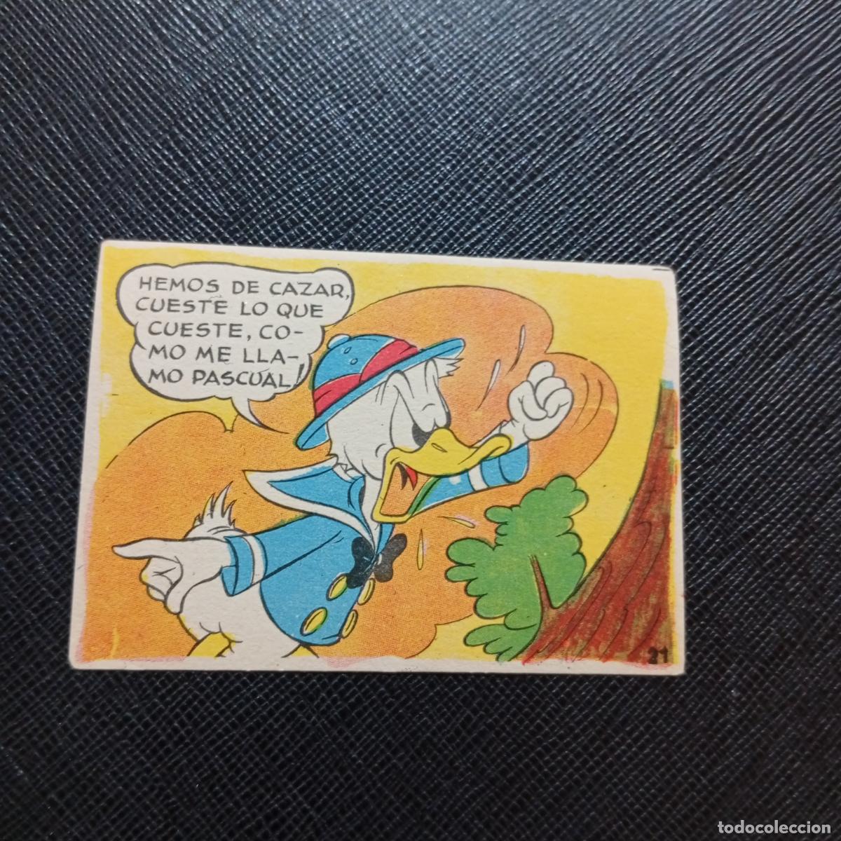 Coleccionismo cromos antiguos: 21 EL PATO DONALD VA DE CAZA CHOCOLATES LLOVERAS DISNEY 1948 CROMO - SIN PEGAR - A214 PG190