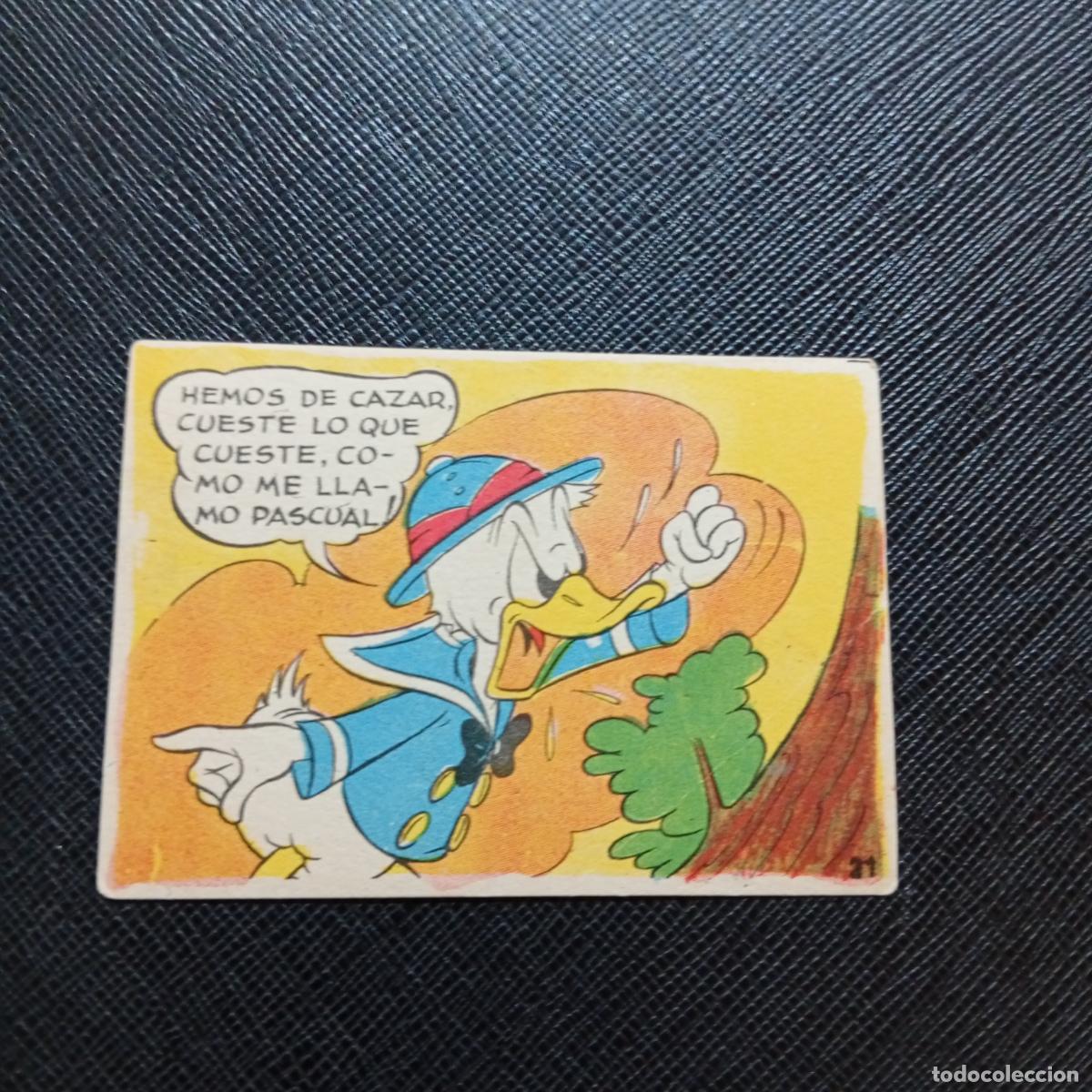 Coleccionismo cromos antiguos: 21 EL PATO DONALD VA DE CAZA CHOCOLATES LLOVERAS DISNEY 1948 CROMO - SIN PEGAR - A214 PG190 B