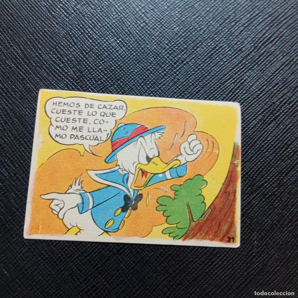 Coleccionismo cromos antiguos: 21 EL PATO DONALD VA DE CAZA CHOCOLATES LLOVERAS DISNEY 1948 CROMO - SIN PEGAR - A214 PG199