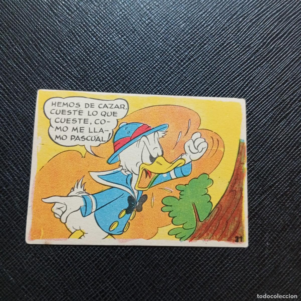 Coleccionismo cromos antiguos: 21 EL PATO DONALD VA DE CAZA CHOCOLATES LLOVERAS DISNEY 1948 CROMO - SIN PEGAR - A214 PG208