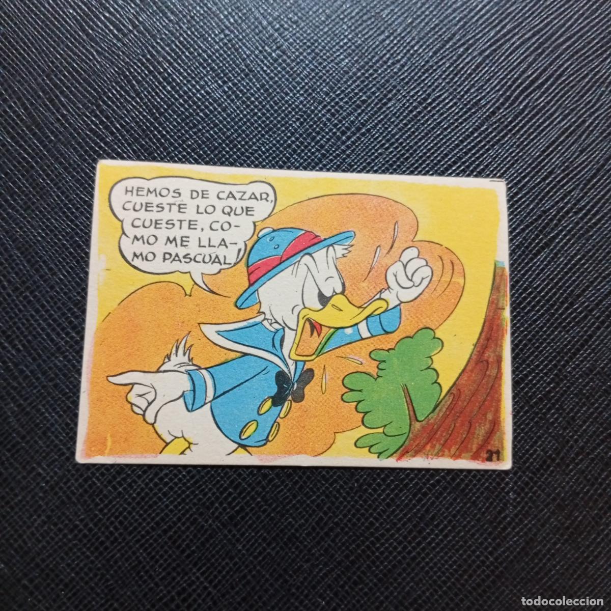 Coleccionismo cromos antiguos: 21 EL PATO DONALD VA DE CAZA CHOCOLATES LLOVERAS DISNEY 1948 CROMO - SIN PEGAR - A214 PG262 B