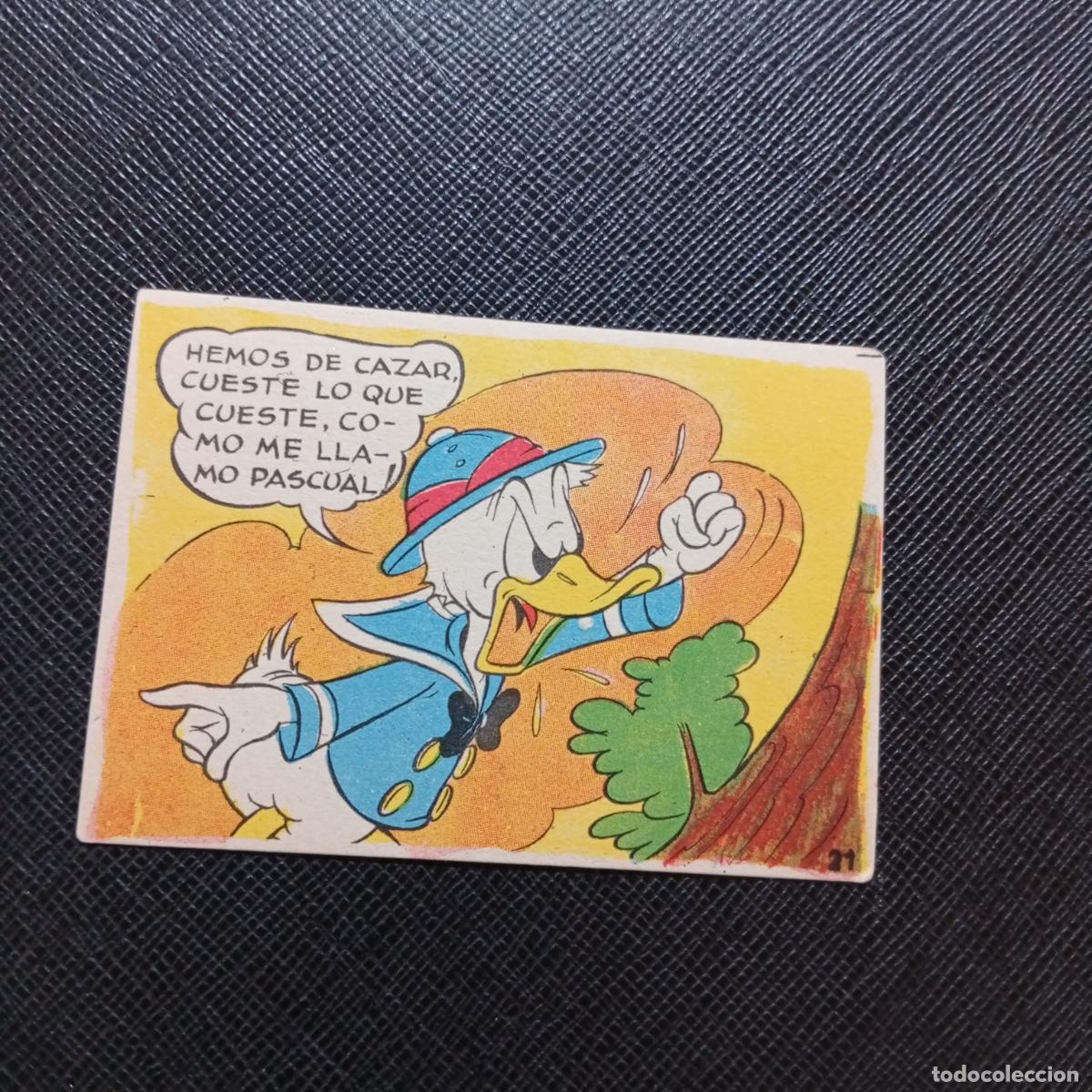 Coleccionismo cromos antiguos: 21 EL PATO DONALD VA DE CAZA CHOCOLATES LLOVERAS DISNEY 1948 CROMO - SIN PEGAR - A214 PG271 B